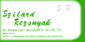 szilard rezsnyak business card